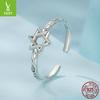 Vintage Hexagram Open Ring, Fashion S925 Sterling Silver Lucky Pattern Ring