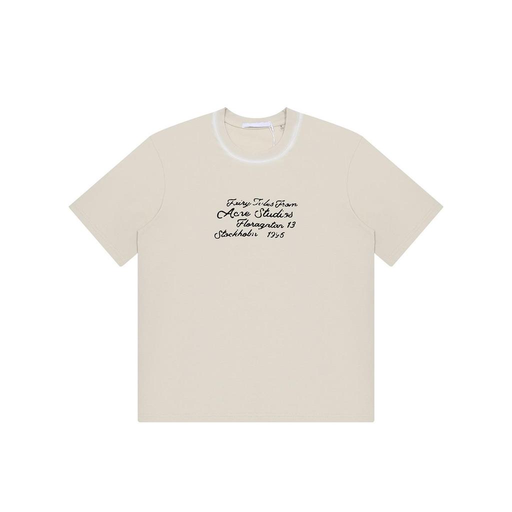 AC1996 Retro Distressed Letter Print Unisex Loose-Fit T-Shirt