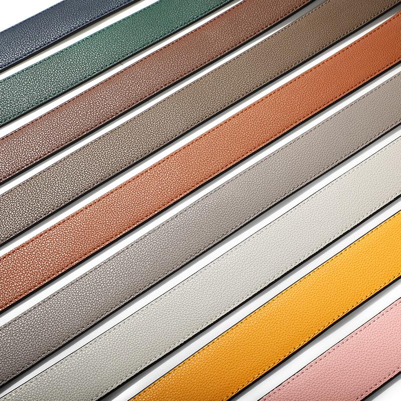 Breiter Schulterriemen aus Rindsleder mit genarbter und Litschi-Musterung - Vielseitiger, verstellbarer Taschen-Ersatzriemen