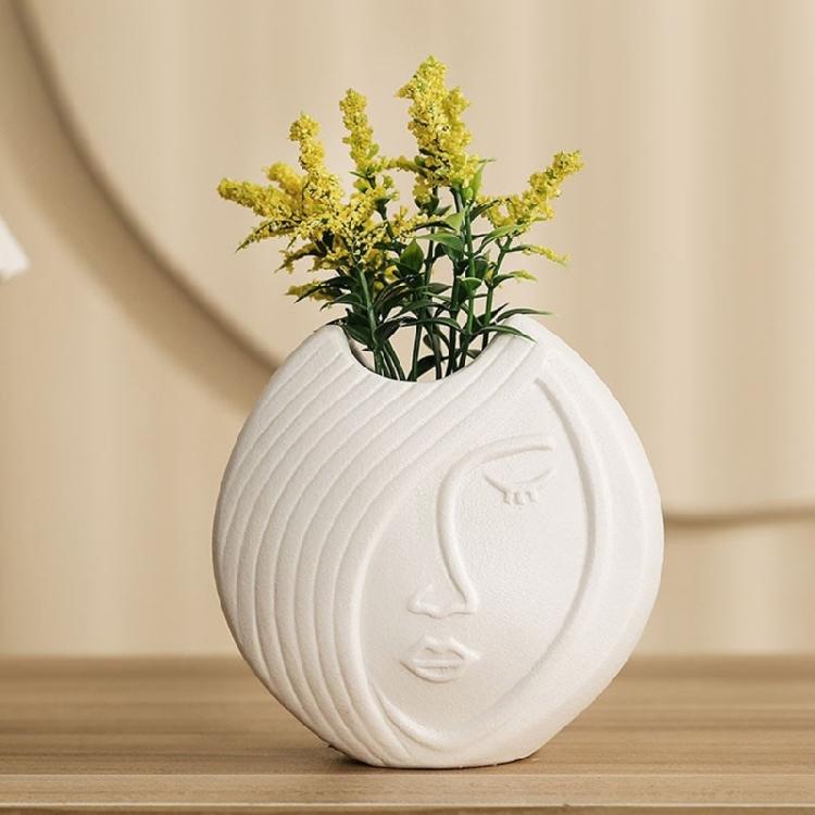 Personalized Gift and Decor Vase Mould Abstract Face Shape Vase Silicone Mold Creative Flower Pots Home Ornament Moulds