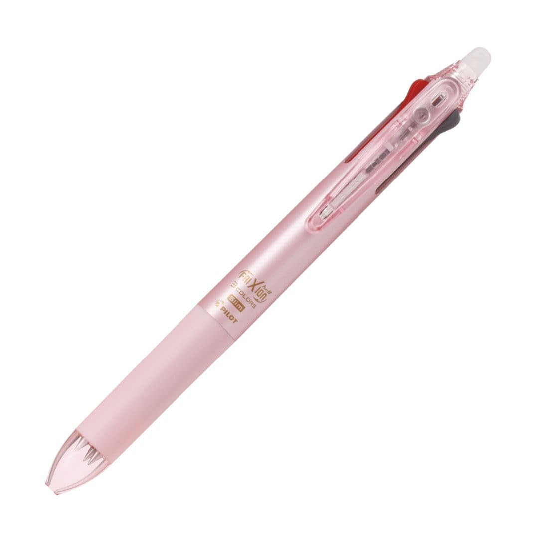 Pilot FriXion Ball 3 Slim Erasable Ballpoint Pearl LKFBS60UFPP 0.38mm Tri-Color Pen, Pink,