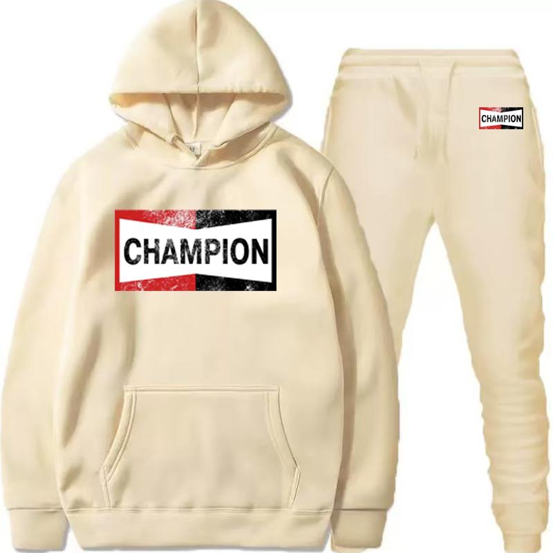 Completo felpa con cappuccio a maniche lunghe con logo Champion retrò per autunno e inverno