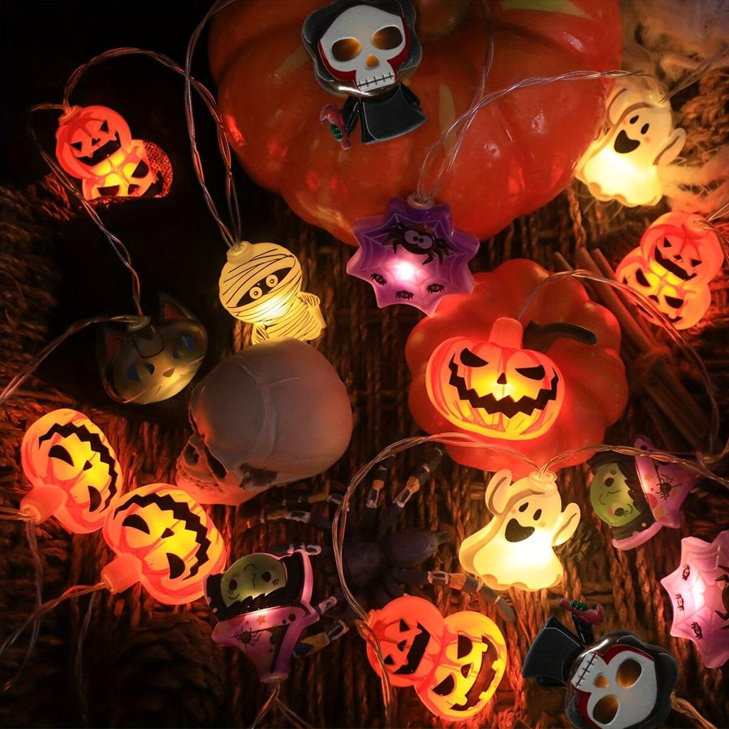 Xiaomi 1PC Halloween Pumpkin Witch LED String Lights Indoor/Outdoor Battery Powered Lamps Bedroom Haunted House Holiday Decorations