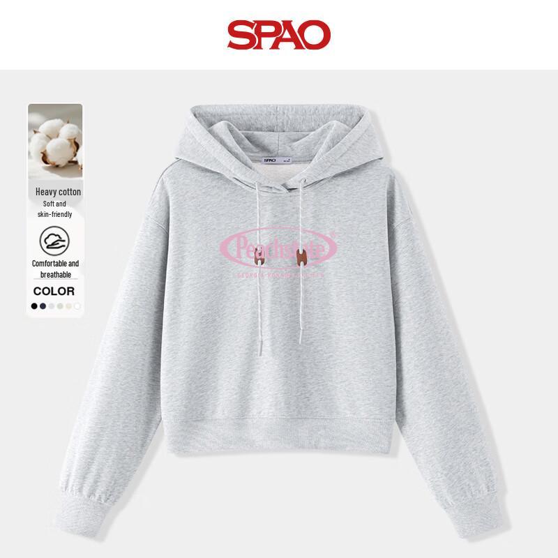 

SPAO Women s Loose Graphic Hoodie L