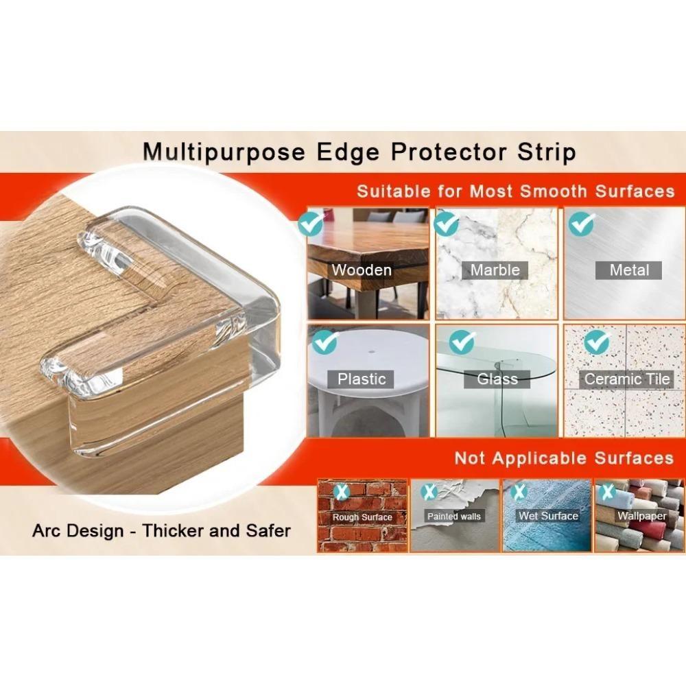 10PCS Baby Safety Silicone Table Corner Protector Furniture Edge Protection Cover Transparent Children Anti Collision Edge Guards