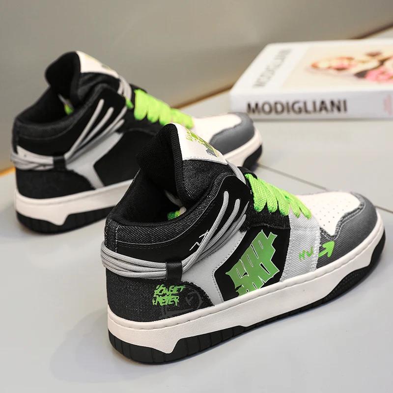 

Мужские повседневные высокие кеды для скейтбординга, дышащие, легкие, нескользящие кроссовки, удобная посадка, обувь для ходьбы для мужчин 39