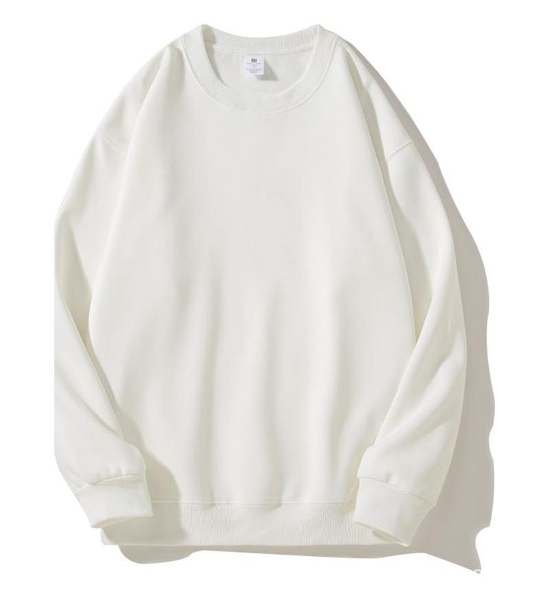 Silver Fox Fleece Sweatshirt Fleece-Lined Thickened Crew Neck Sweatshirt Men's & Women's Fashion Fall Winter Loose-Fit Drop-Shoulder Basic Sweatshirt
