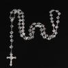 8mm Fashion Rosary Ladies Necklace High Quality Diy Jesus Christian Cross Necklace and Pendant Long Chain Jewelry Jewelry