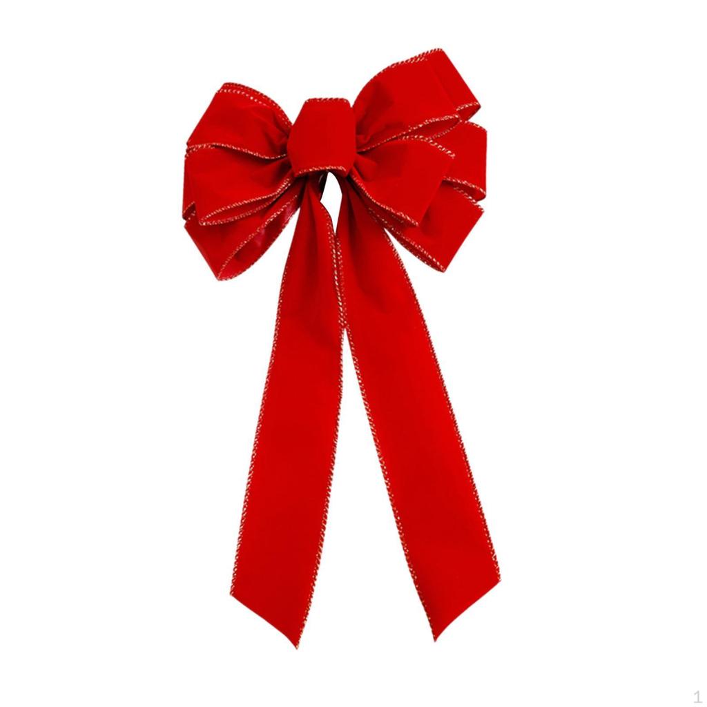 Christmas Tree Topper Bow Ornament Creative Decorative Xmas Decor Front Door