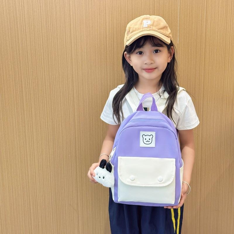 Kindergarten Primary School Students Schoolbag Fashionable Contrasting Colors Cute Baby Bear Backpack Children'S Bag