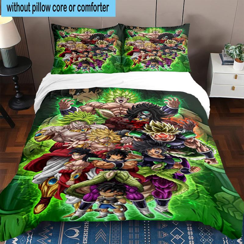 3PCS Goku Anime 3pcs Bedding,Including 3PCS Duvet Cover And 2pcs Pillowcases Perfect for Christmas,Ideal for Bedroom, Dormitory