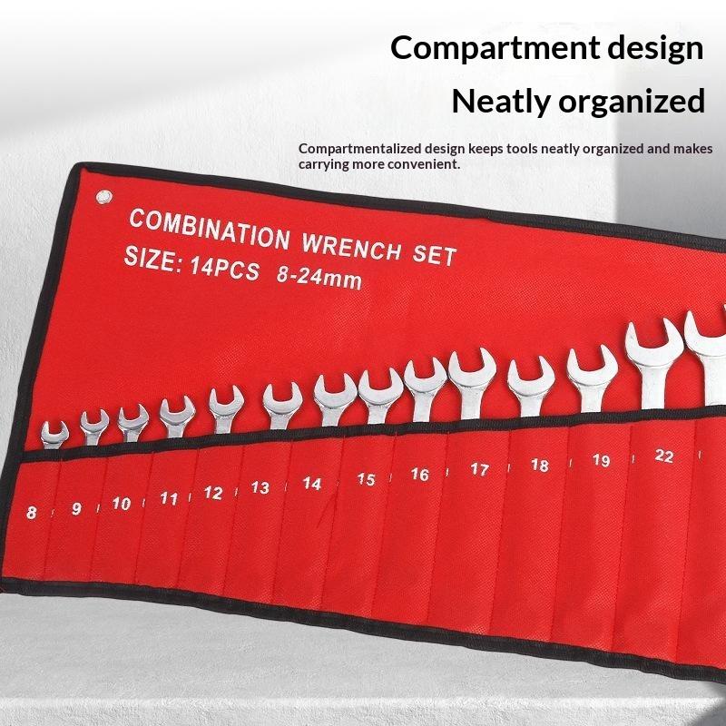 14-Pocket Roll Tool Storage Bag Portable Wrench Organizer Pouch Bag Foldable Spanner Toolkit For Hardware Hand Tools Storage
