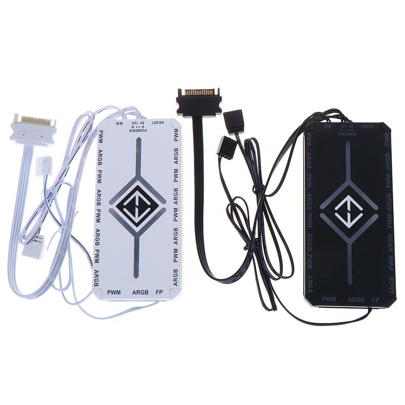 1 To 9 3 In 1 5V 3 Pin Argb Controller Cooling Fan Hub Pwm Magnetic Suction Hub With Argb Controller 5V 3 Pin For Pc Case
