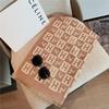 Classic Fashion Letter Thousand Birds Grid Imitation Cashmere Scarf Women's Winter Thickened Double Sided Air Conditioning Shawl Scarf Women's