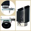 1 Pcs Universal Car Carbon Fibre Tail Throat Stainless Steel Bright Black Twill Glossy Muffler Exhaust Nozzle Tip