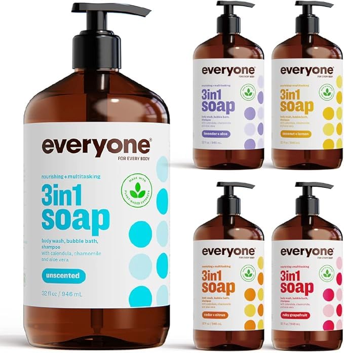 Everyone 3-in-1 Soap All-in-One Shampoo (Body Wash, Bubble Bath, Shampoo) Fragrance-Free 946ml [Product]