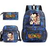 Dragon Ball Z Printed Backpack Set 3-Piece Casual School Bag For Boys And Girls Youth With Pencil Case Shoulder Bag