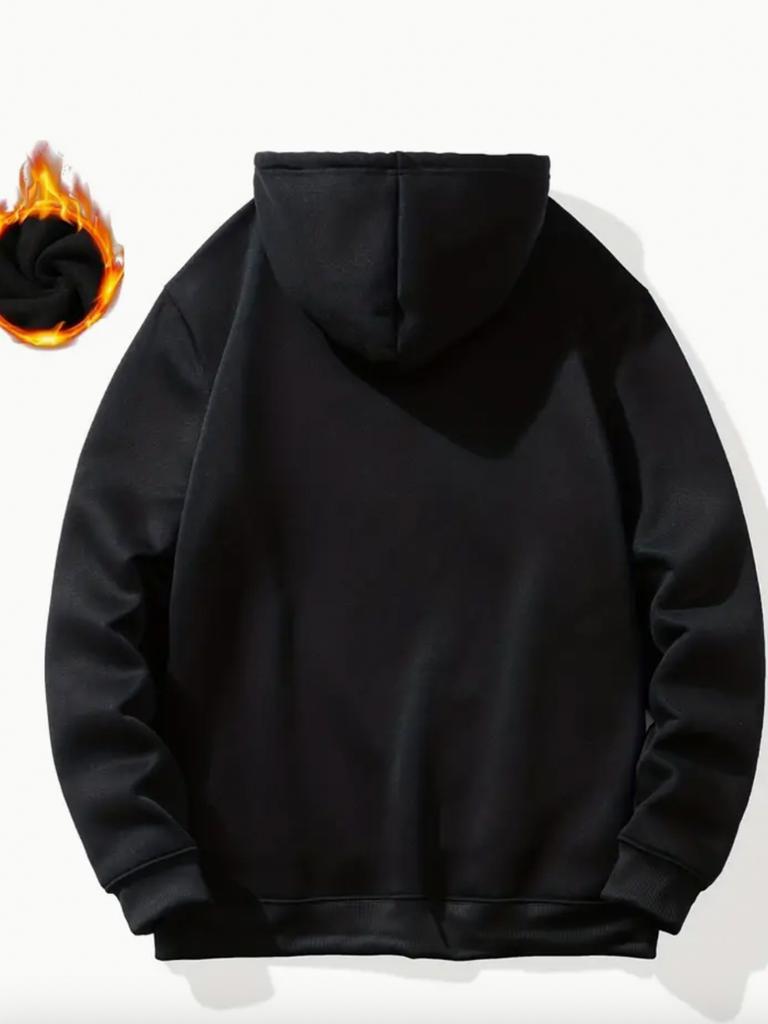 2025 Men's New Autumn and Winter Hooded Sweat Shirts Beer Print, Men's Warm Pullover Round Neck Hoodies with Kangaroo Pocke