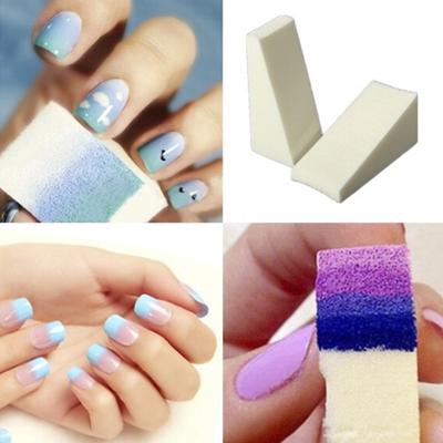 10 ks Nail Art Gradient Farba Razítkovacia Špongia Gél Trojuholníkové Nástroje na Farbenie