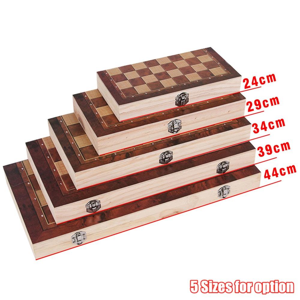 3 In 1 Wooden Chess Backgammon Checkers Travel Games Chess Set Board Indoor International Chess