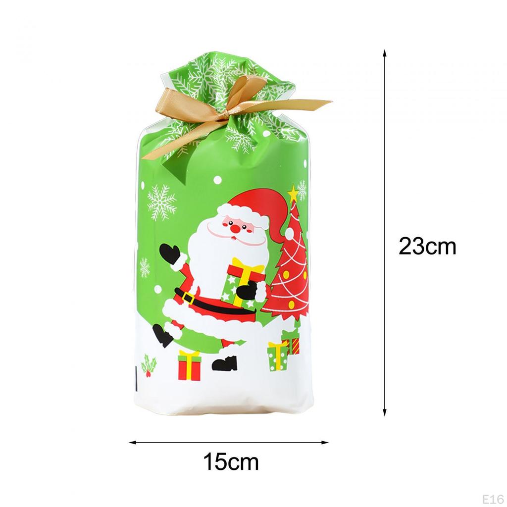 50 Pieces Gift Bags Candy Christmas Present for Gifts with Ribbon Xmas Holiday Cookie