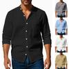 Nye skjorter for menn Fritidsskjorter Lettvekt Langermet Henley Strandskjorter Hawaiisk T-skjorte for menn Streetwear