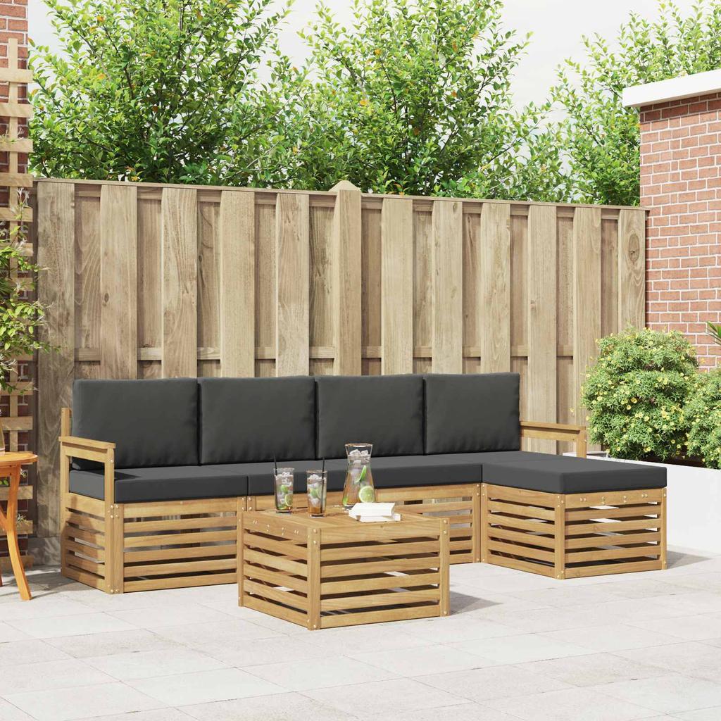 Outdoor Sofa Set 6 pcs White and Anthracite 59 x 59 x 37 cm