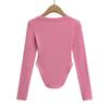 Spicy Girl Sweetheart Neck Slimming Long Sleeve Fitness Top for Women - Spring/Summer Collection