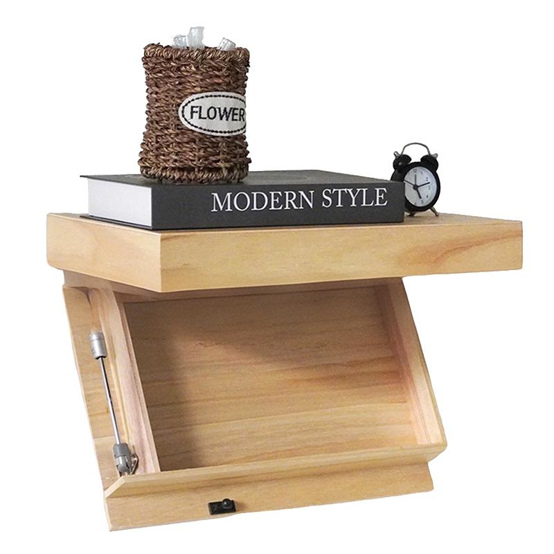 Magic Flap Wall Shelf With Hidden Secret Compartment Concealed Floating Shelf Wall-Mounted Storage Rack Hidden Compartment