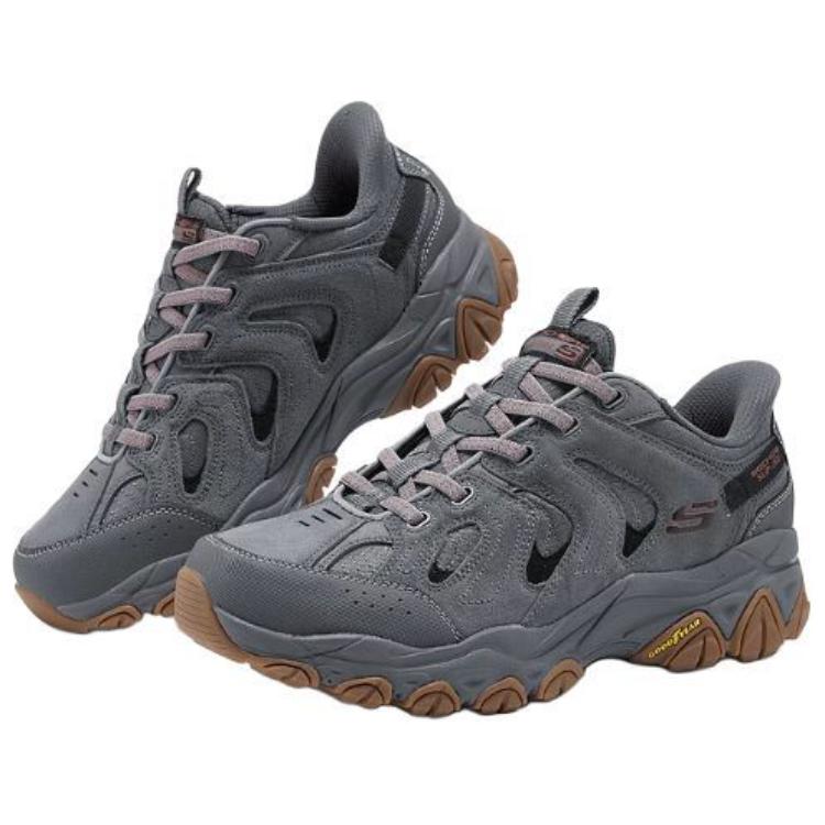 Skechers Outdoor Fashion Comfortable Low-Top Hiking Shoes Men Sneakers Gray 237438-GRY