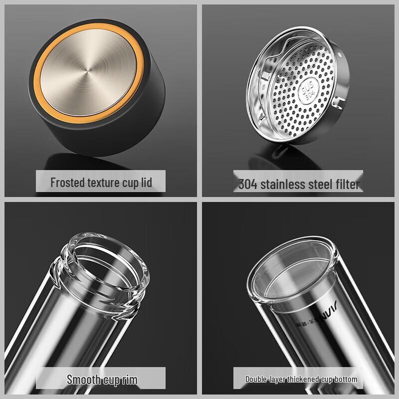 Fuguan Double-Layer Insulated Glass Water Bottle