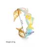 18K Gold Ocean-Style Fish Bangle: Women's Sweet Dopamine Design In Titanium Steel.