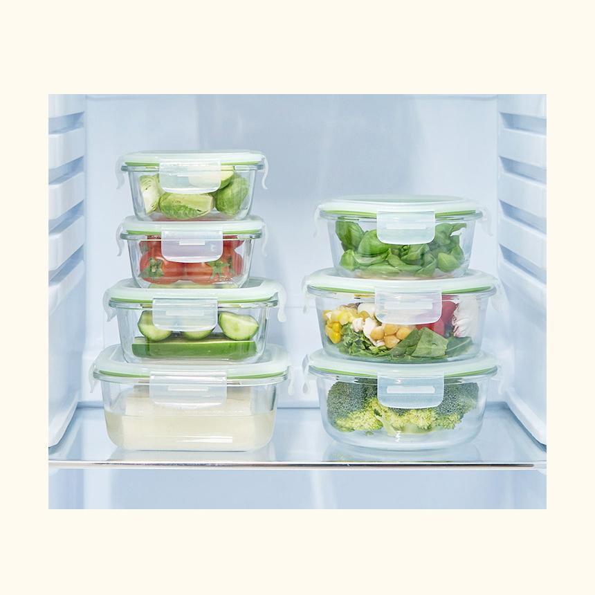 CORELLE BREEZE Rechteckiger Glas-Lebensmittelaufbewahrungsbehälter 2 Stk. (400ml) BPA frei