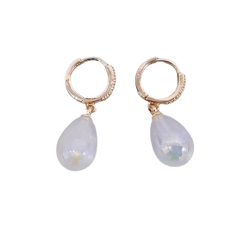 Shiny New Imitation Trendy White Pearl Drop Earrings For Women Fashion Zircon Earring Jewelry Party Accessories