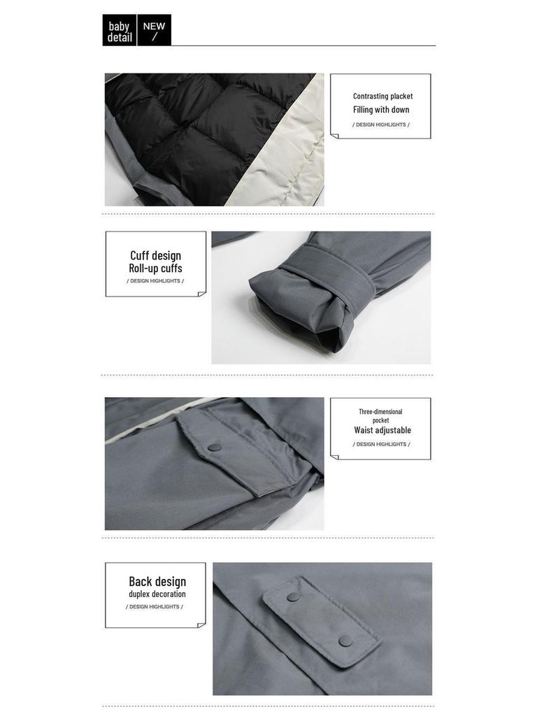 Korean Style Women's Mid-Length Cotton-Padded Parka with Big Fur Collar