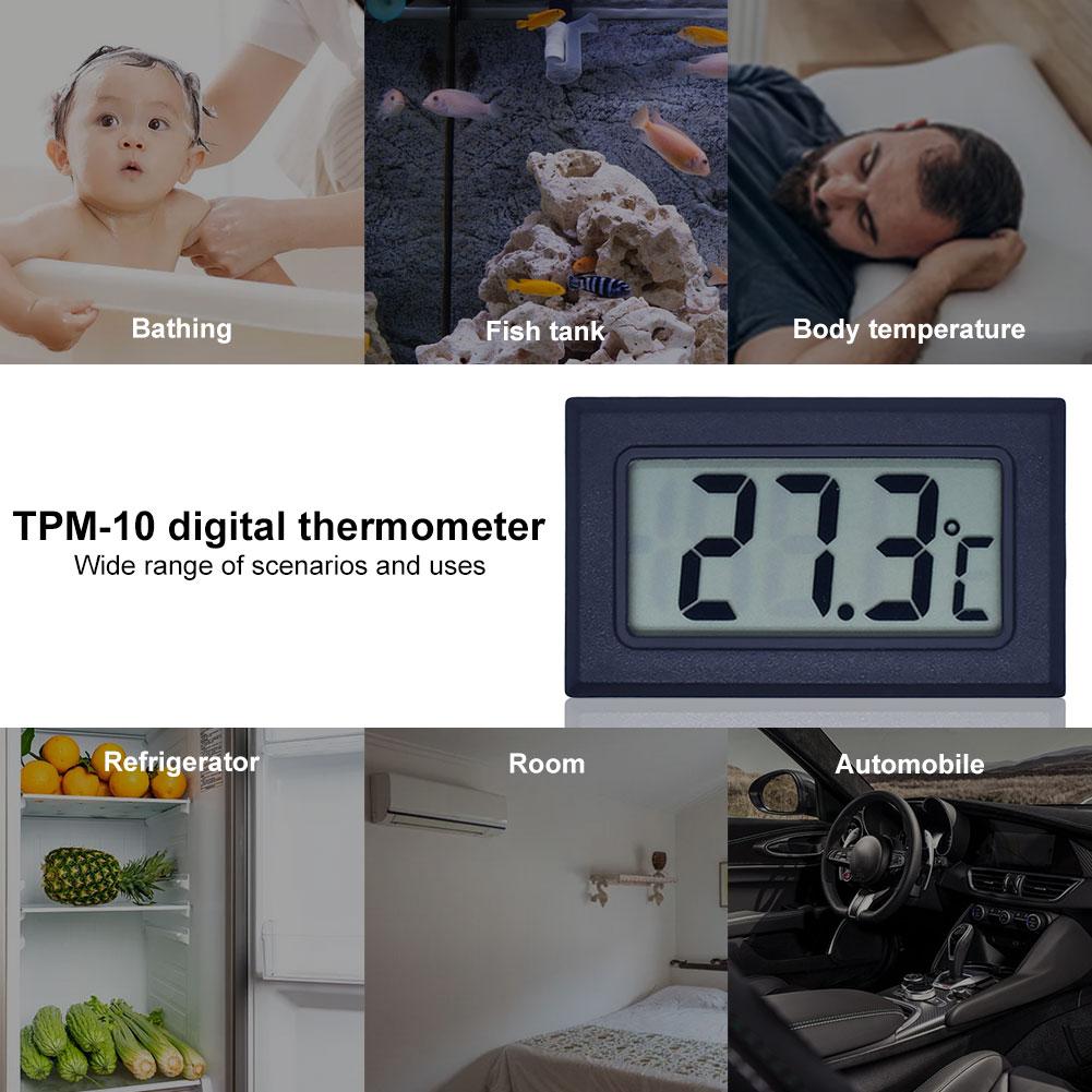 1/2M TPM-10 Digital Temperature Gauge Waterproof Probe Thermometer Multipurpose Temperature Meter for Car Fish Tank Refrigerator