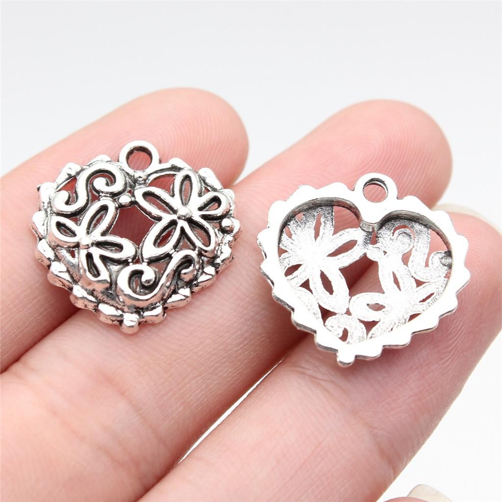 Charms Peach Heart-shaped Love Pendants Vintage Jewelry Supplies ZC094