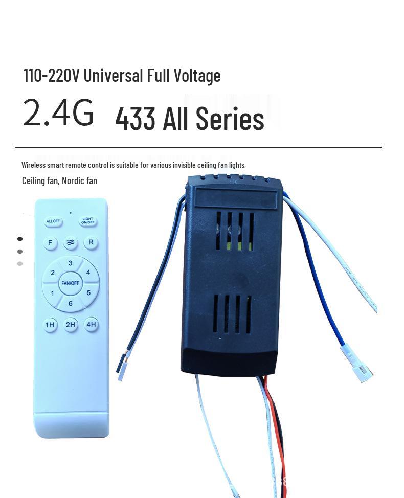 Universal 6-Speed DC Ceiling Fan Remote Kit with Timer & Light Control for Inverter Motor