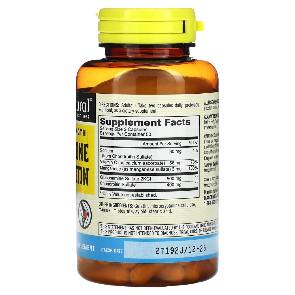 Glucosamine Chondroitin, Regular Strength, 100 Capsules