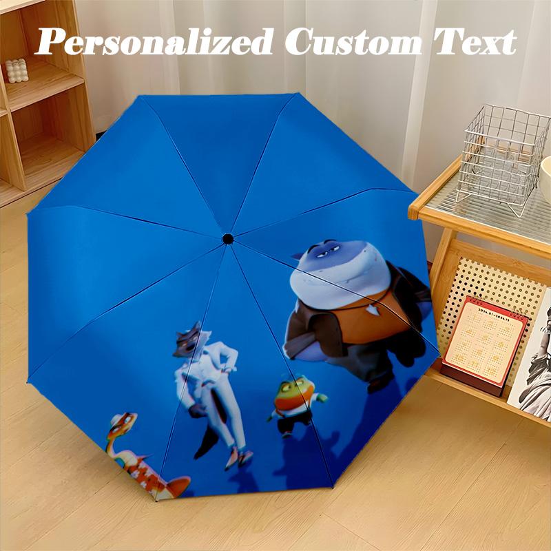 8‑Rib Automatic Umbrella, The Bad Guys Design Foldable Umbrella for Sun Rain Protection Travel