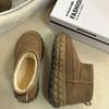 thick-soled snow boots women's new winter short tube piled and thickened versatile warm inner heightening casual cotton shoes