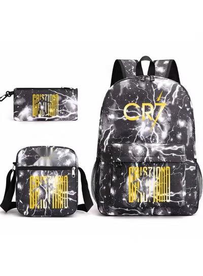 Youth Fashion Backpack Shoulder Bag Pencil Case Children'S Student School Bag 3-Piece Set