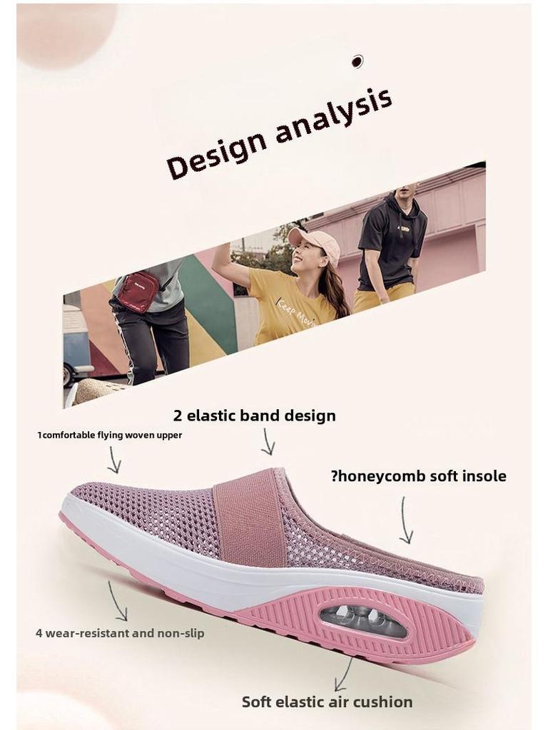 Kadın Yazlık File Slip-On Yürüyüş Ayakkabıları - Hafif Oyuk Tasarım