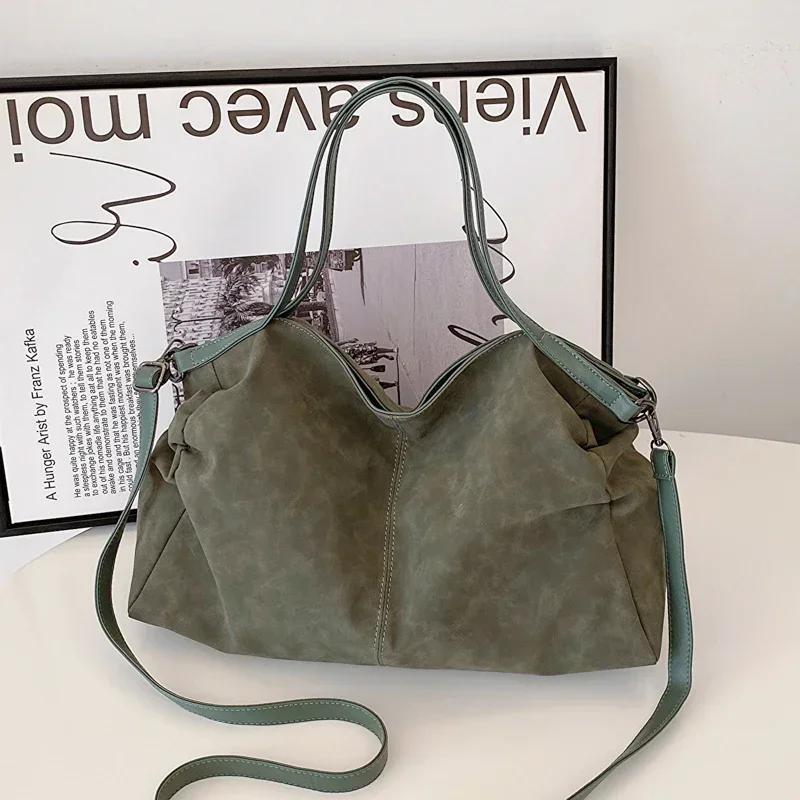 

Retro Design Suede Leather Shoulder Bags for Women Large Armpit Bag Feminine Crossbody Casual Bags Totes Shopping Bag