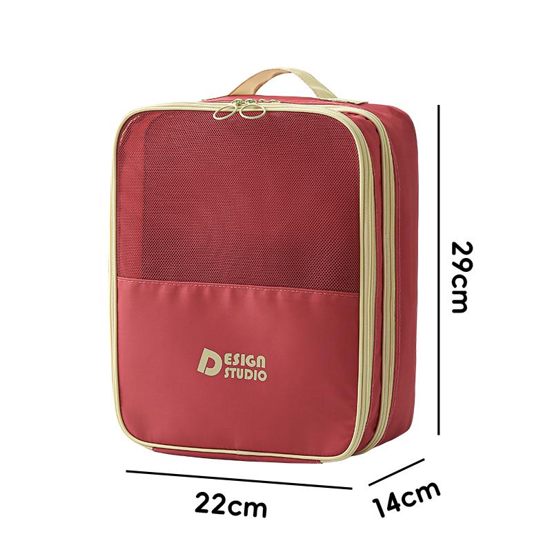 Custom Three-Layer Foldable Polyester Zipper Closure Portable Shoe Cube Storage Bag Cover Set Large Organizers Travel Sports Gym
