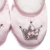 1 Pair Girls Ballet Shoes Soft Sequin Crown Pattern Anti-skid Bottom Elastic Band Faux Silk Toddler Big Kid Children