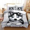Bellissimo Set Copripiumino Husky 3d Cucciolo Cane Husky Set Biancheria da Letto Cane Carino Copripiumino Singolo Matrimoniale Queen King Size Moda Moderno Regalo