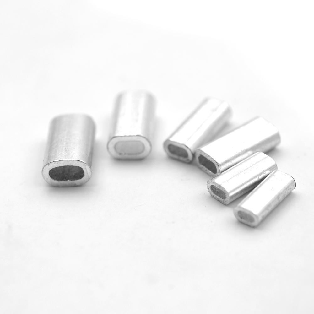 MNFT 120Pcs Aluminum Fishing Line Tube Crimp Sleeves Connector Ferrules Rope Crimping Sleeve Boat Fishing Pipe for Leader Riggin