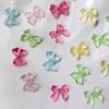 100pcs Kawaii Candy Bow Nail Charms Cute Transparent Jelly Color 3D Resin Ribbon Jewelry Nail Art Bowknot Decoration