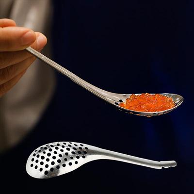 56 Holes Caviar Spoon Useful Kitchen Cooking Gadgets Colander Egg Yolk